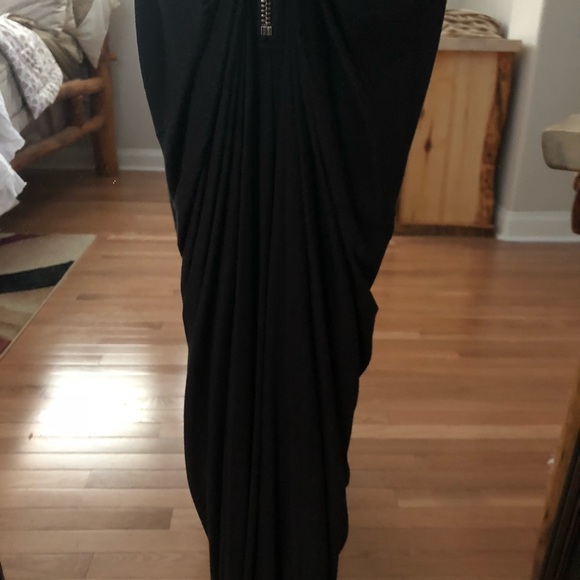 NWT Shinestar size:M blk tank long dress w/slit - Picture 6 of 7